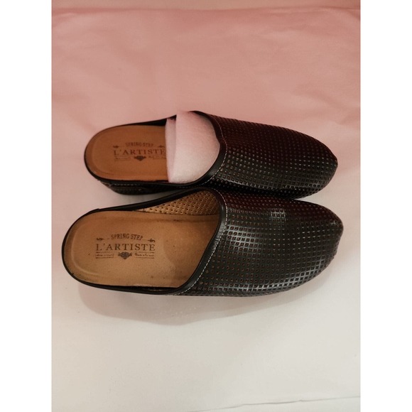 L'artiste Spring Step Women's Size 9 M Black Leather Slip On Slides Loafers - Picture 7 of 12